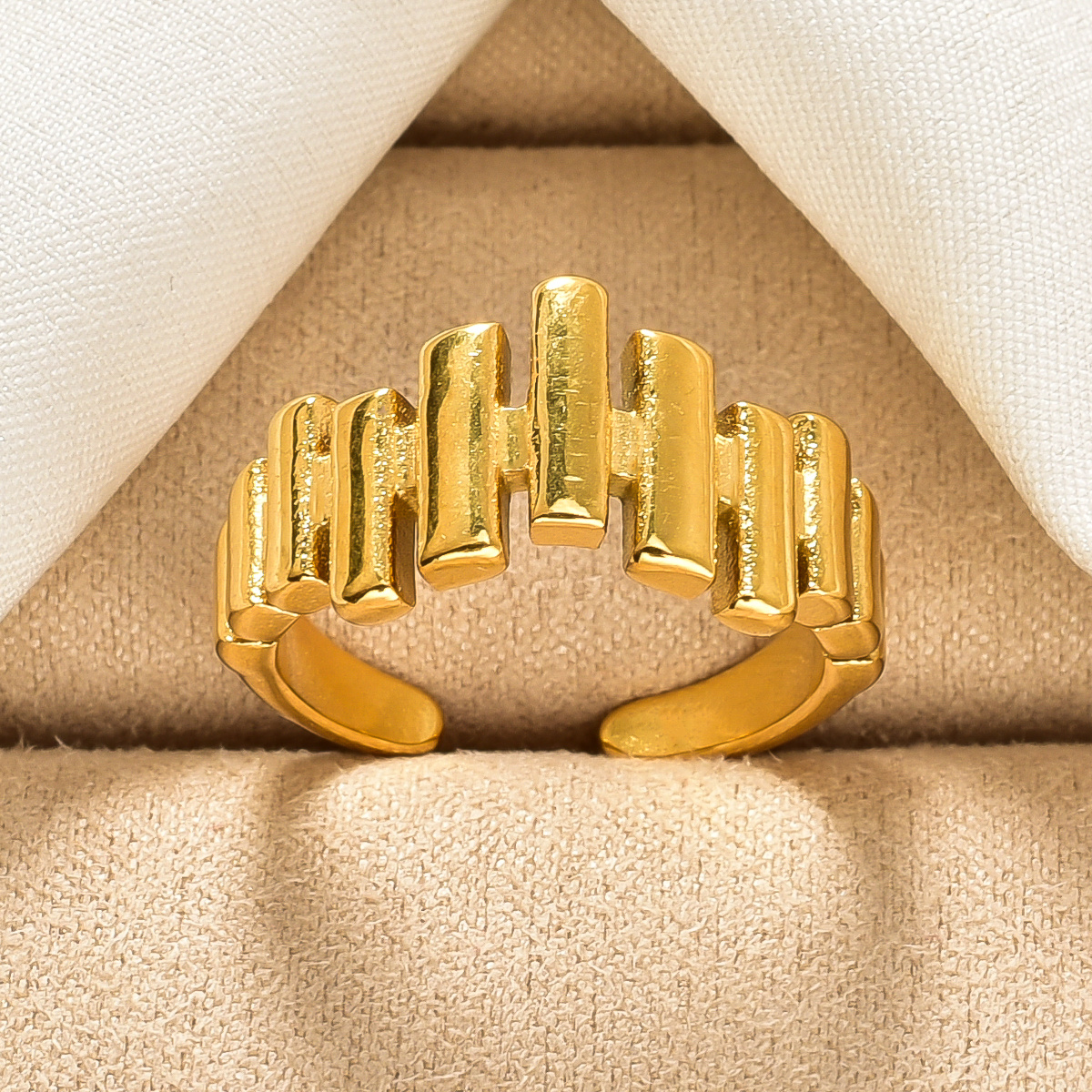 ZEADEAR Geometric Open Ring Golden Hip Hop Style Unisex Jewelry